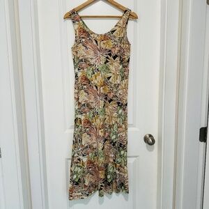 Vintage Carroll Reed Collections Floral A Line Dress Rayon Made in Canada
